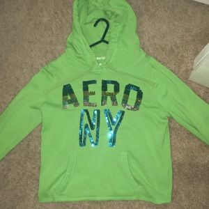 Green Aeropostale sequined hoodie